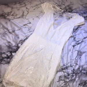 White Lace Mini Dress